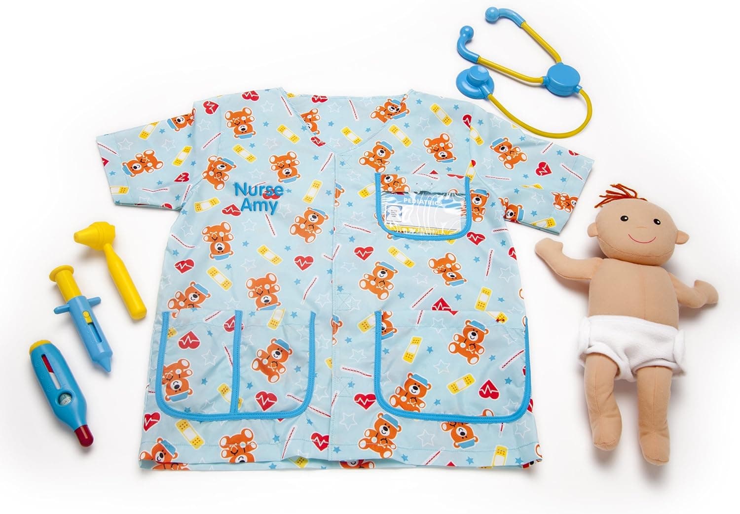 Melissa & Doug Personalized Pediatric Nurse Role Play Costume (8 Pieces)