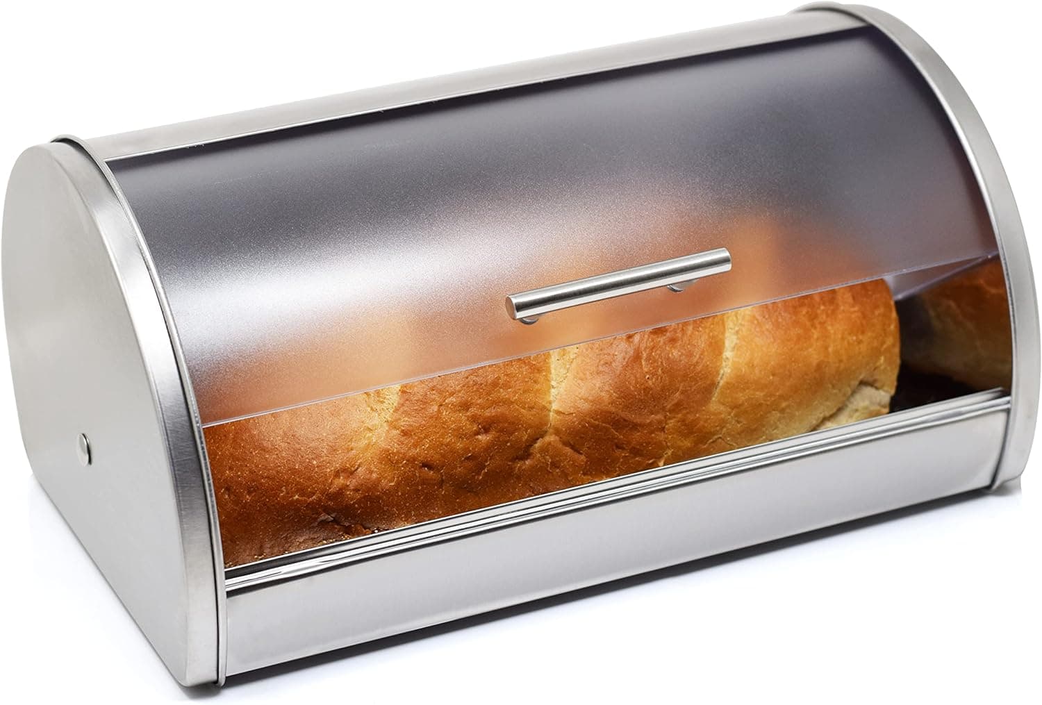 Galashield Bread Box for Kitchen Countertop | Bread Holder Storage Container | Bread Bin Stainless Steel with Frosted Acrylic Roll Top