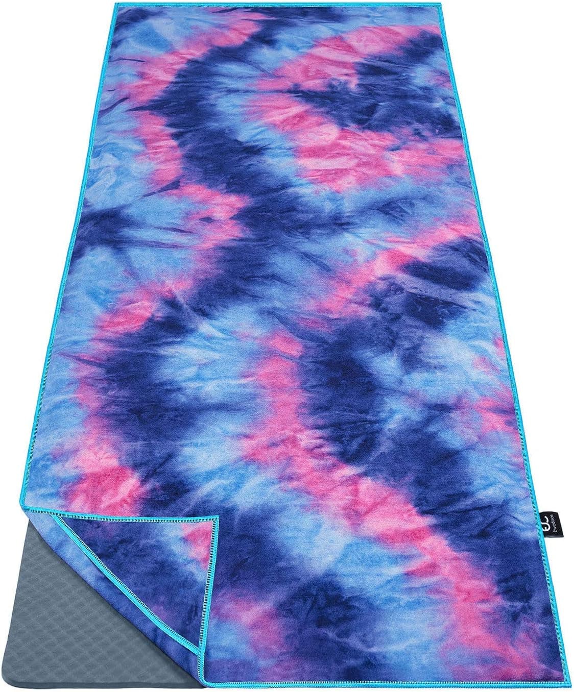 Ewedoos Yoga Towel with Anchor Fit Corners, Non Slip Yoga Towel, 100% Microfiber, Super Soft, Sweat Absorbent, Ideal for Hot Yoga, Pilates and Workout.