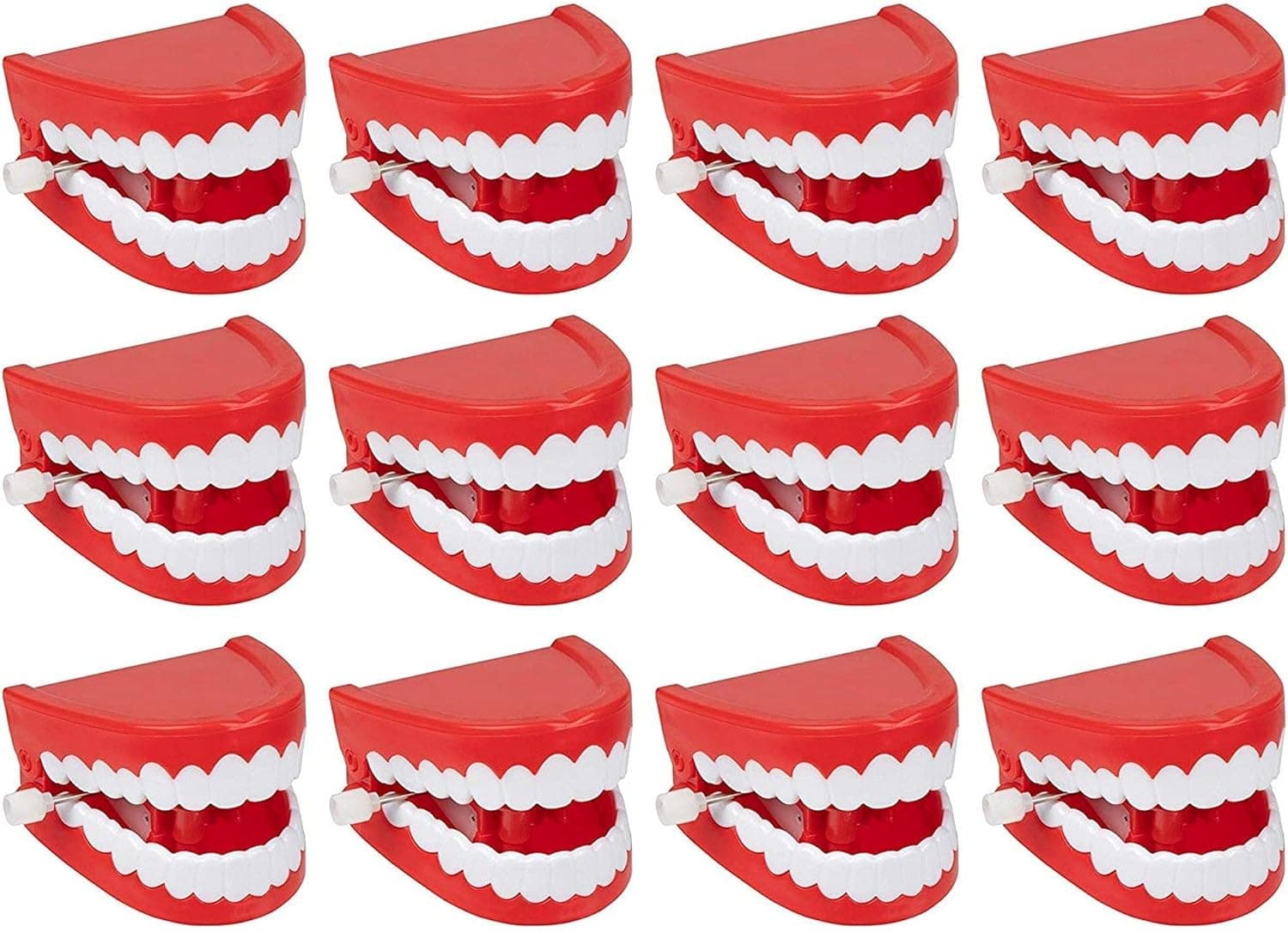Juvale 12-Pack Wind Up Chomping & Chattering Teeth Toys for Kids Birthday Party Favors, Novelty and Gag Gifts, 2.5 x 1.5 Inches