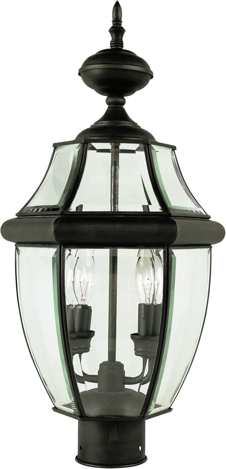 Bel Air Lighting TG4321 WB Traditional Two Postmount Lantern Outdoor-Post-Lights, Bronze/Dark