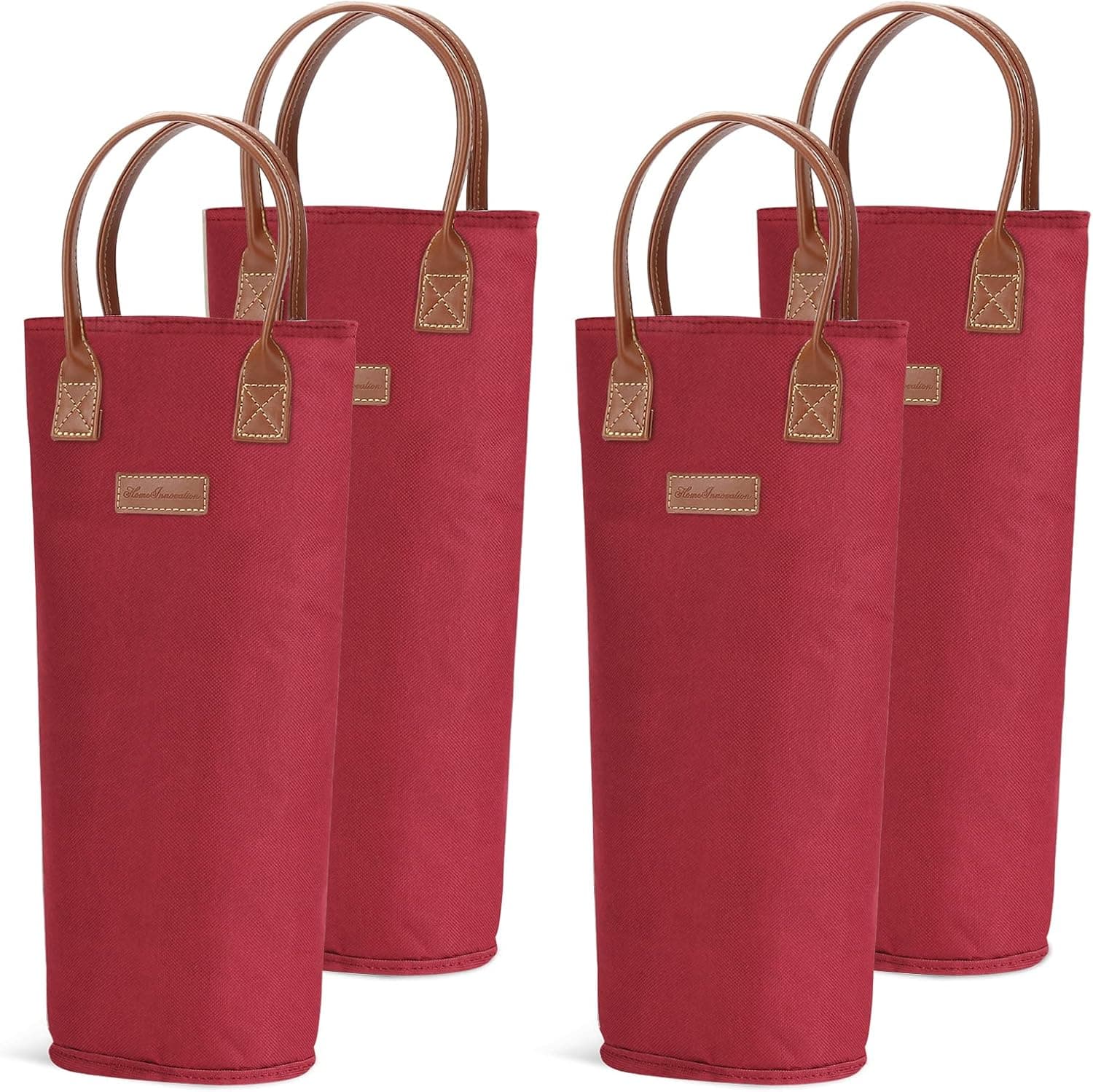 ZORMY 4 Pack - Single Bottle Insulated Wine Tote, 1 Bottle Wine Carrier Bag Padded Wine Cooler Perfect Wine Lover's or Wedding Gift