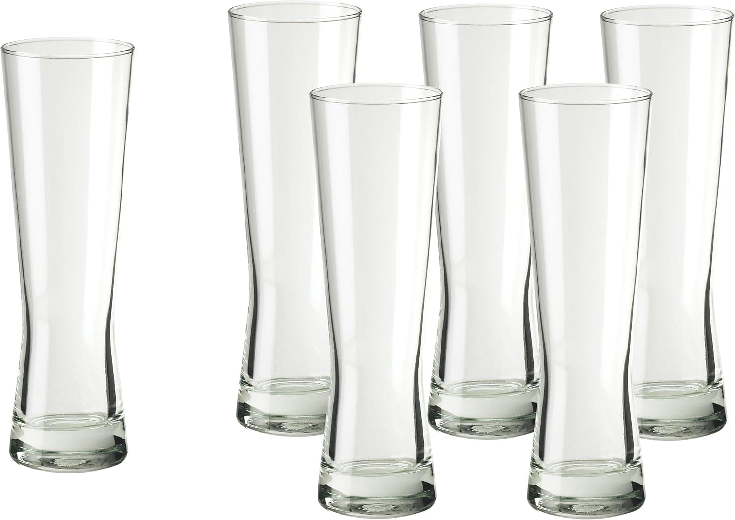 Amici Home Monaco Beer, Set of 6 Glass Drinkware, Clear