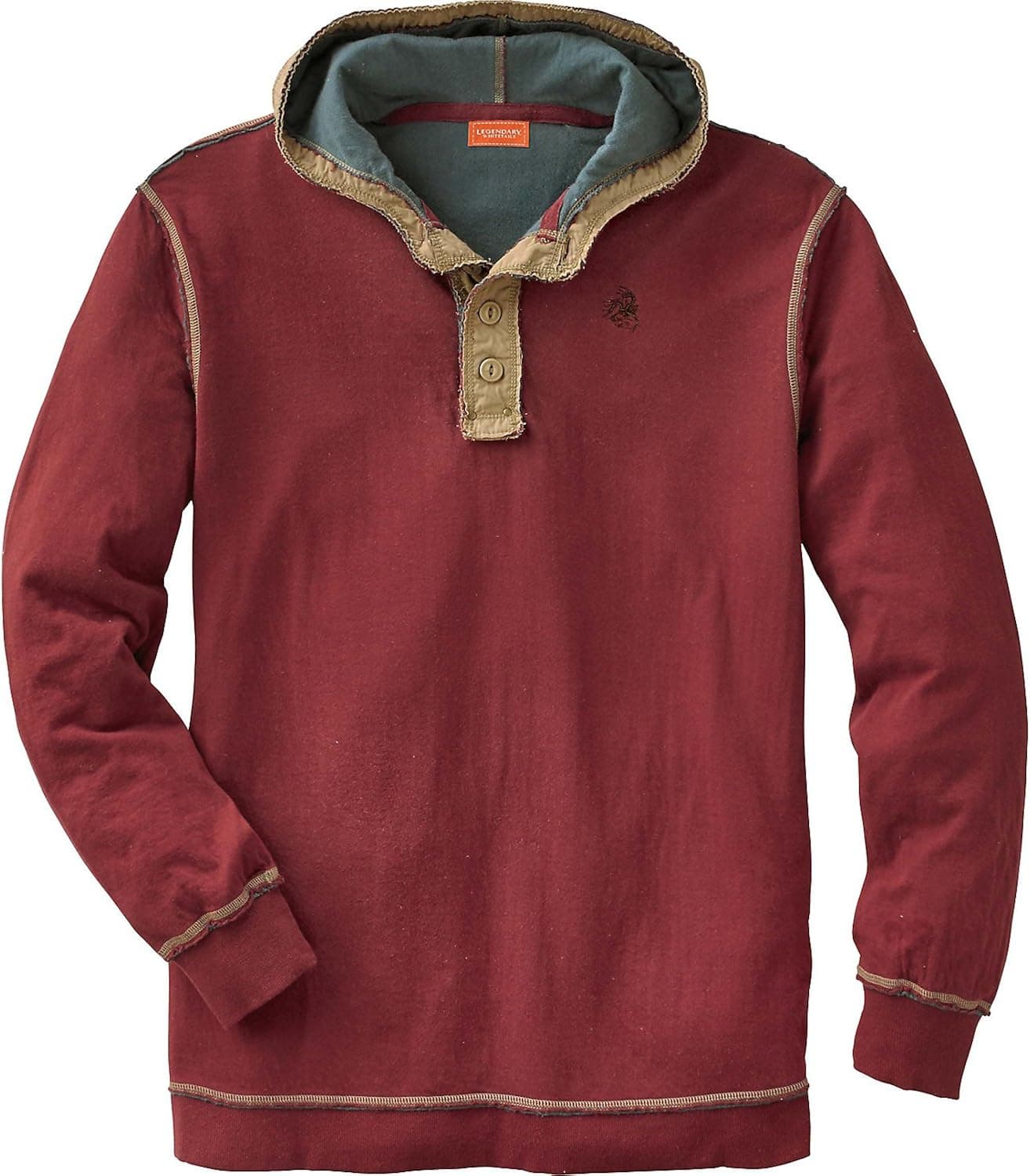 Legendary Whitetails Men's Eliminator Hooded Henley Brick Medium