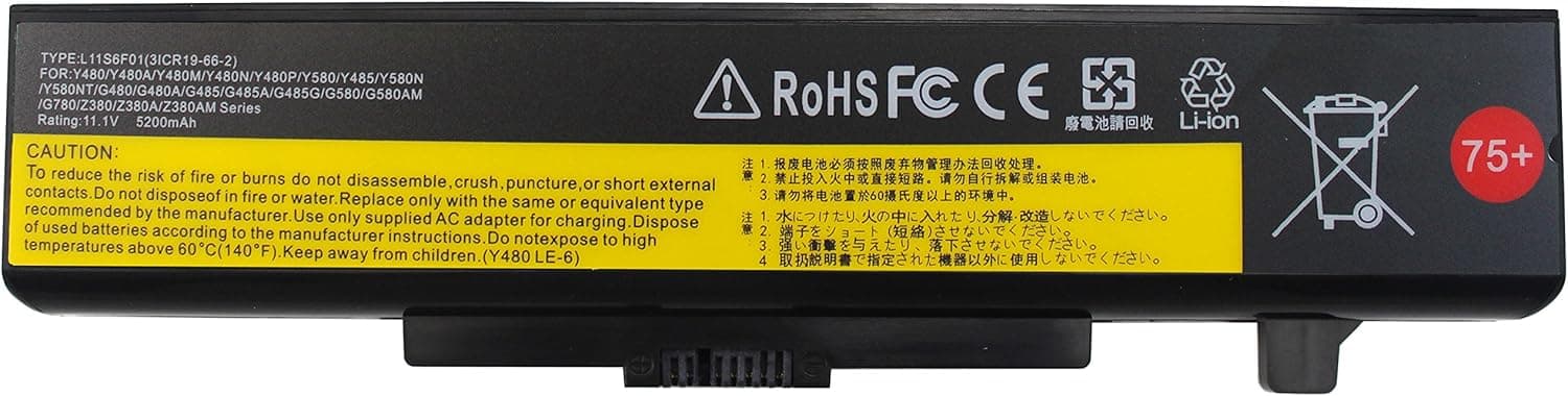Shareway Replacement Laptop Battery for Lenovo IdeaPad G480 G580 Y480 Y580 V385 V480 V580 Z380 Z380AM G580AM L11S6Y01 L11L6Y01 [11.1V 5200mAh]