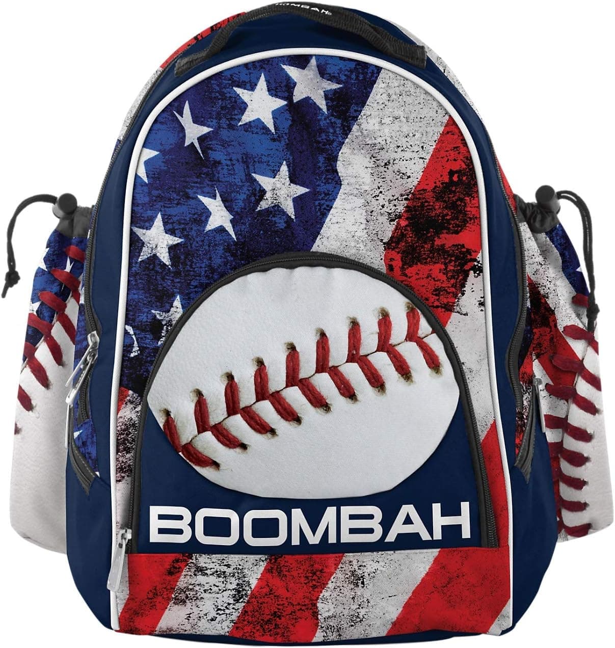Boombah Tyro Baseball/Softball Bat Backpack - 20" x 15" x 10" - Ink USA Baseball White/Red/Navy