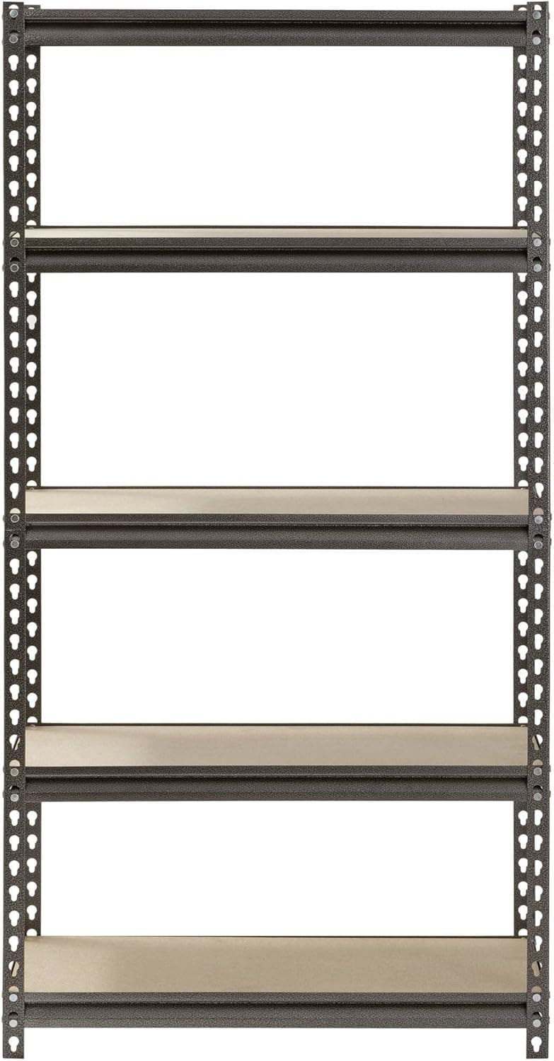 Muscle Rack UR301260PB5P-SV Silver Vein Steel Storage Rack, 5 Adjustable Shelves, 4000 lb. Capacity, 60" Height x 30" Width x 12" Depth (Pack of 3)