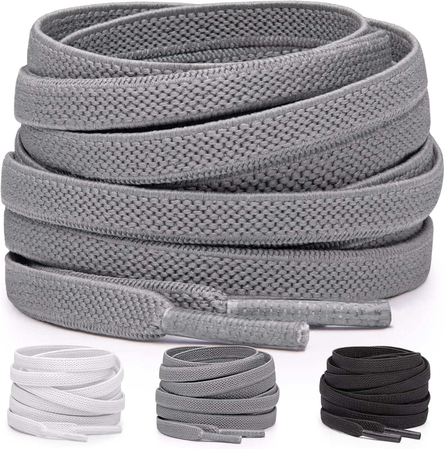 Miscly Flat Elastic Shoelaces [1 Pair] Flat Stretch Shoe Laces