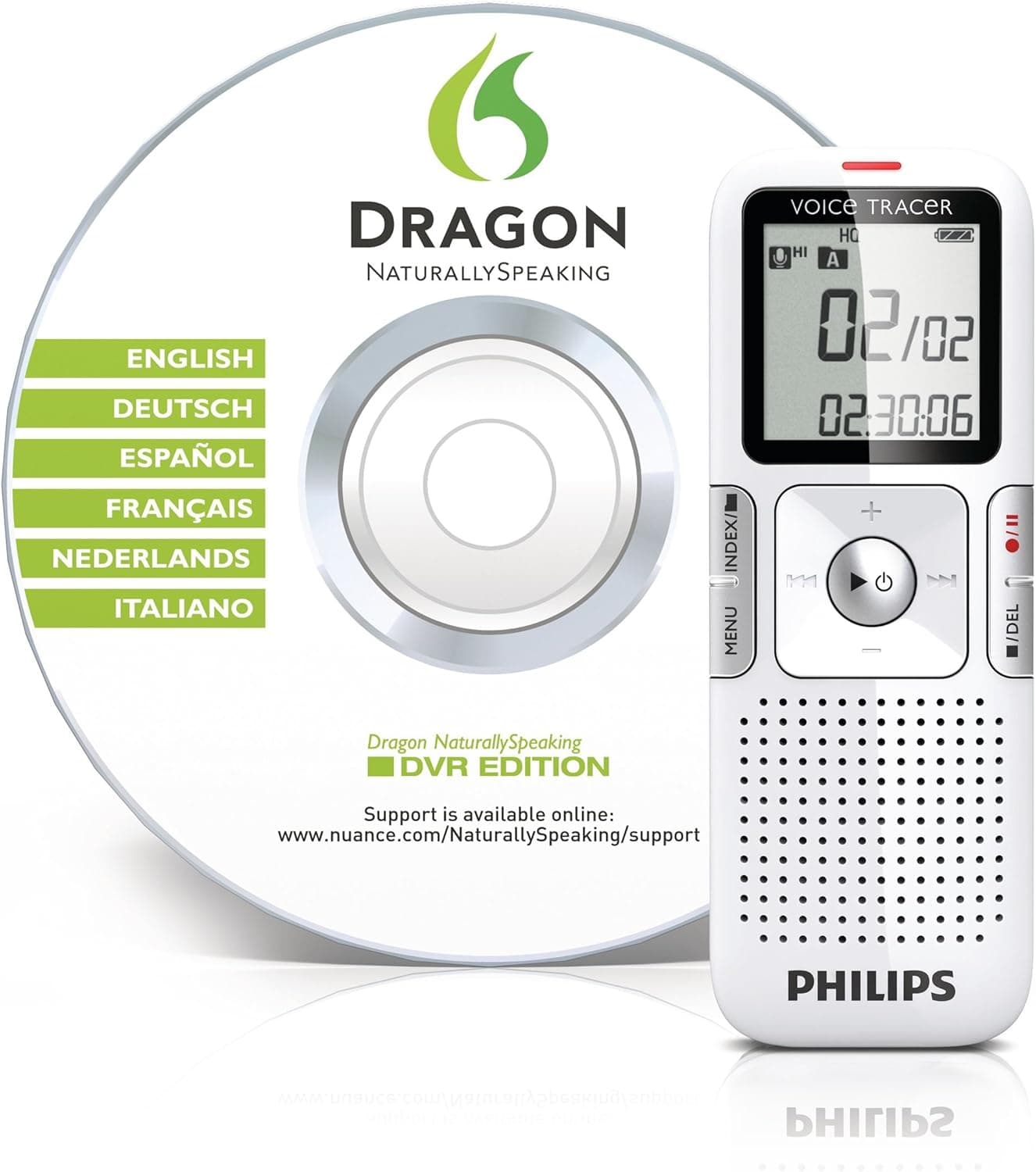 Philips LFH0617/27 Digital Voice Tracer 612 with DNS 10 (White)