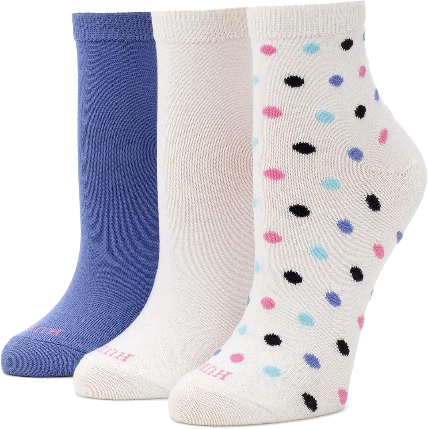 HUE womens Super Soft Cropped Sock 3 Pair Pack