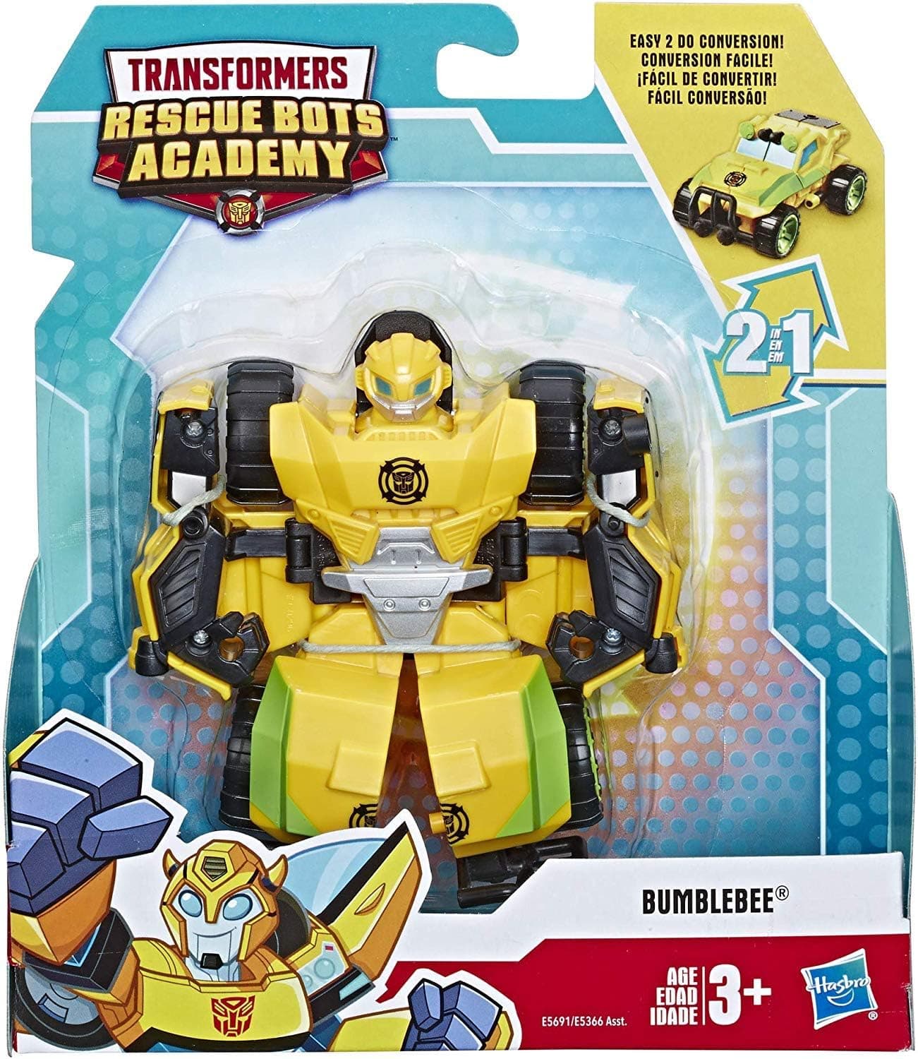 Transformers Rescue Bots Academy Bumblebee Rock Crawler 4.5" Toy Converting Action Figure