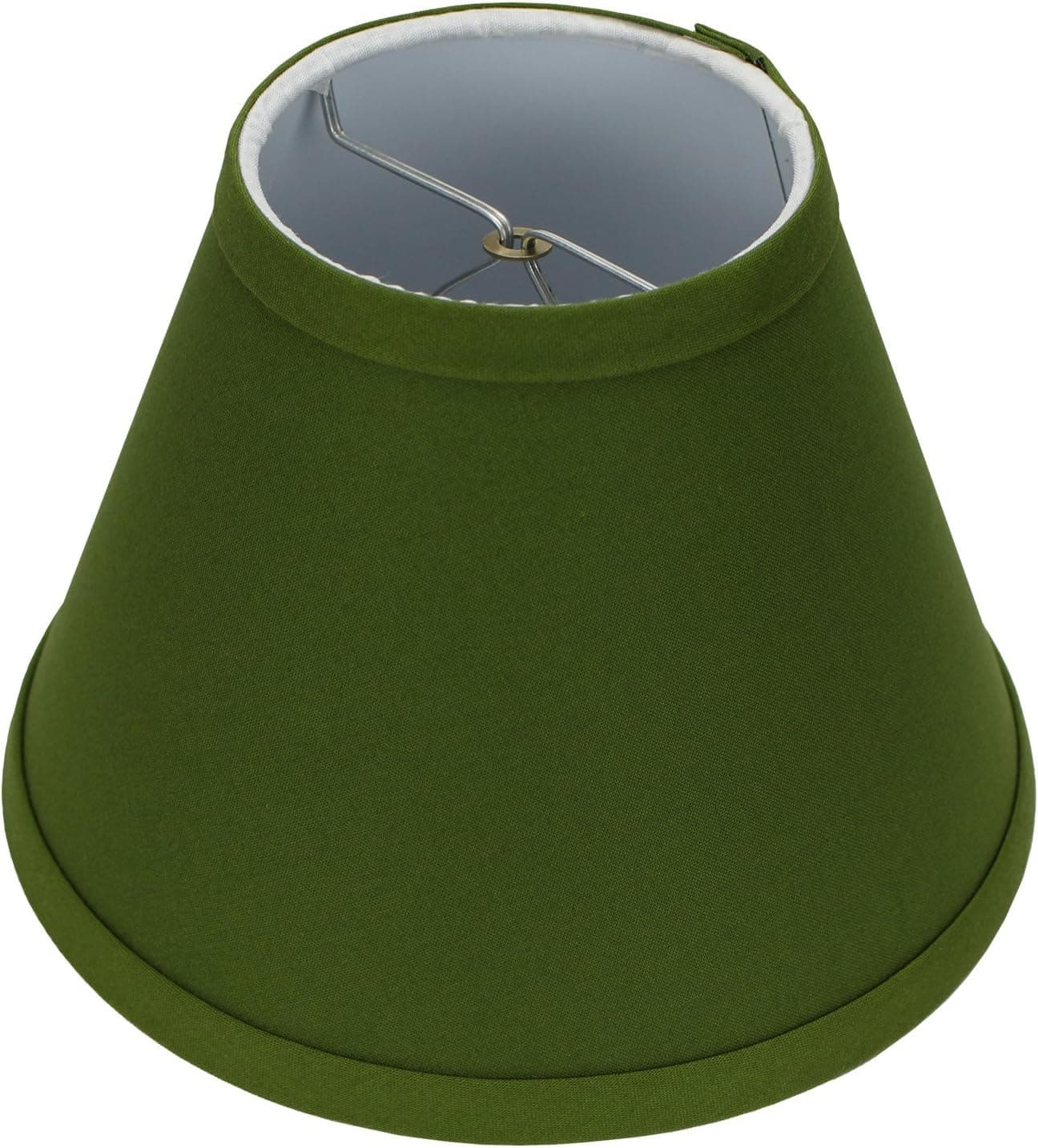 FenchelShades.com Lampshade 4" Top Diameter x 8" Bottom Diameter x 6" Slant Height with Clip-On Attachment for Standard Edison-Style Lightbulb (Linen Avocado)