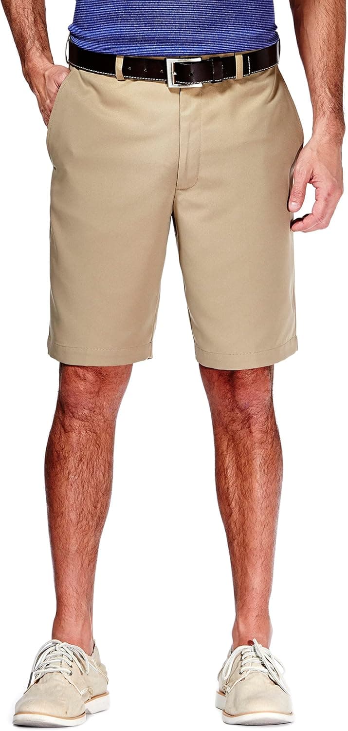 Haggar Men's B&t Cool 18 Pro Classic Fit Windowpane Flat Front Short