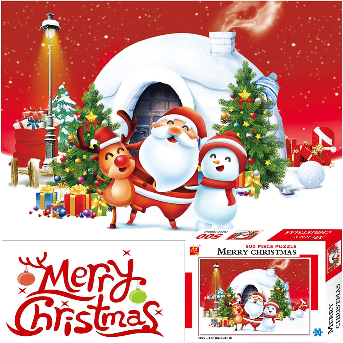MOHTUE 500 Puzzles Adult Christmas Puzzles for Adults 500 Piece