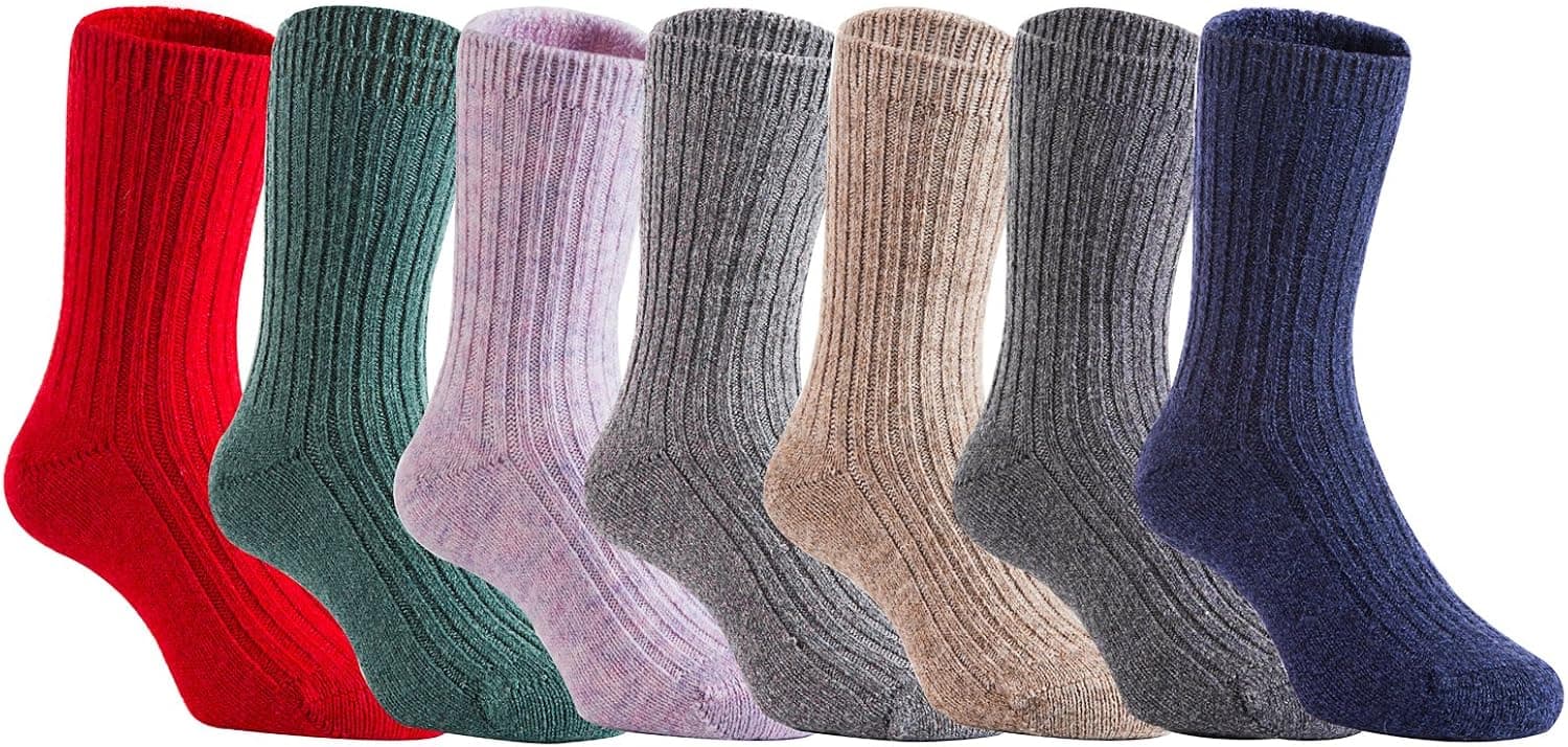 Lian LifeStyle Fantastic Children's 3 & 6 Pairs Wool Blend Crew Socks Size 0Y-8Y