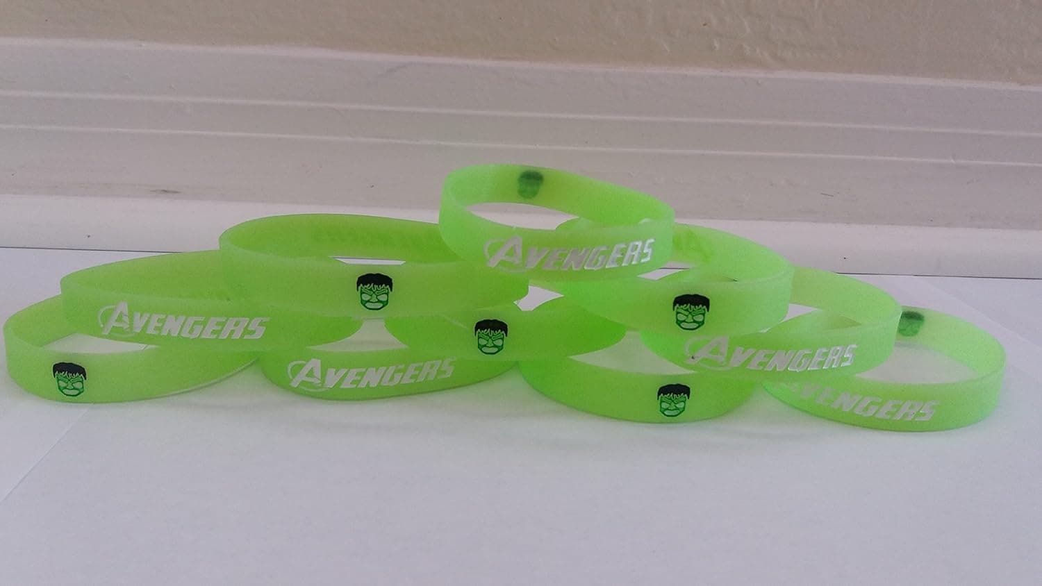MA Creations Glow in The Dark – Hulk Inspired Kids Bracelets and Birthday Party Favors (10 Pack)