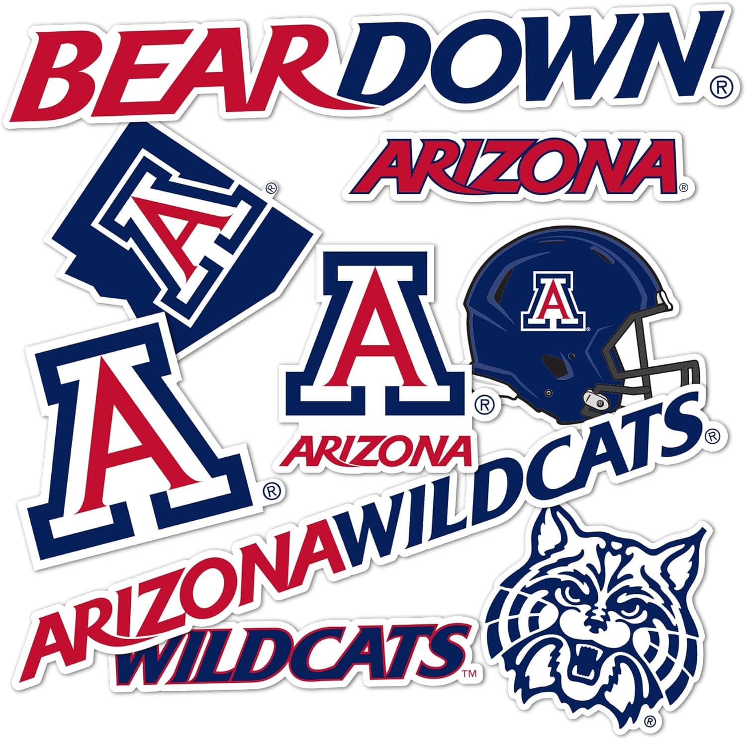 University of Arizona Sticker Wildcats UA Stickers Vinyl Decals Laptop Water Bottle Car Scrapbook T2 (Type 2)