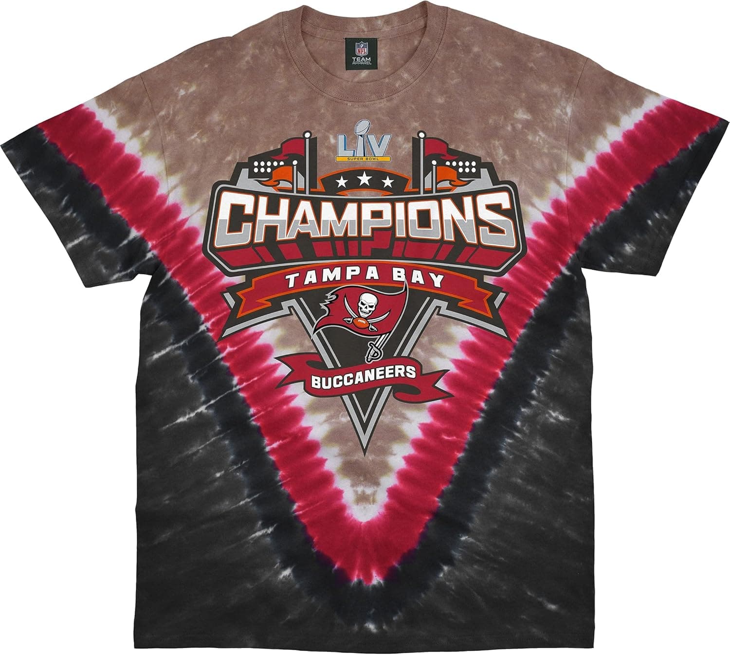 Fanatics Youth Pewter/Red Tampa Bay Buccaneers Super Bowl LV Champions Tie-Die T-Shirt