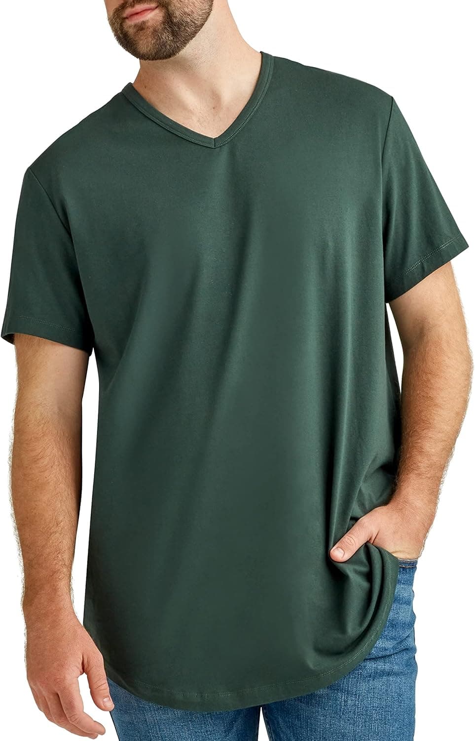STRONGSIZE V Neck T-Shirts for Men – Big and Tall Mens Stretch T Shirt