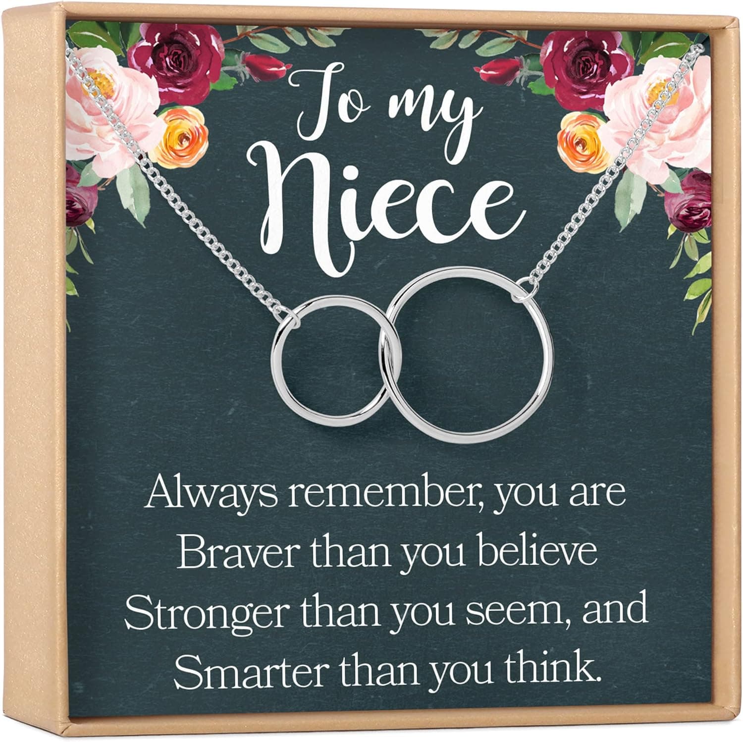 Niece Necklace - Heartfelt Card & Jewelry Gift for Birthday, Holidays & More