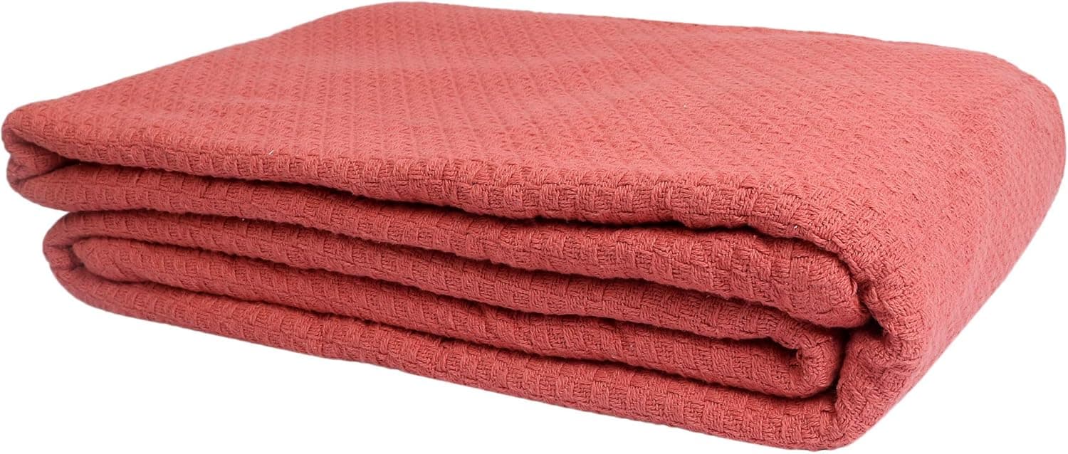 DECORINY Kaperich Luxury Super Soft 100% Cotton Blanket, Merlot (King)