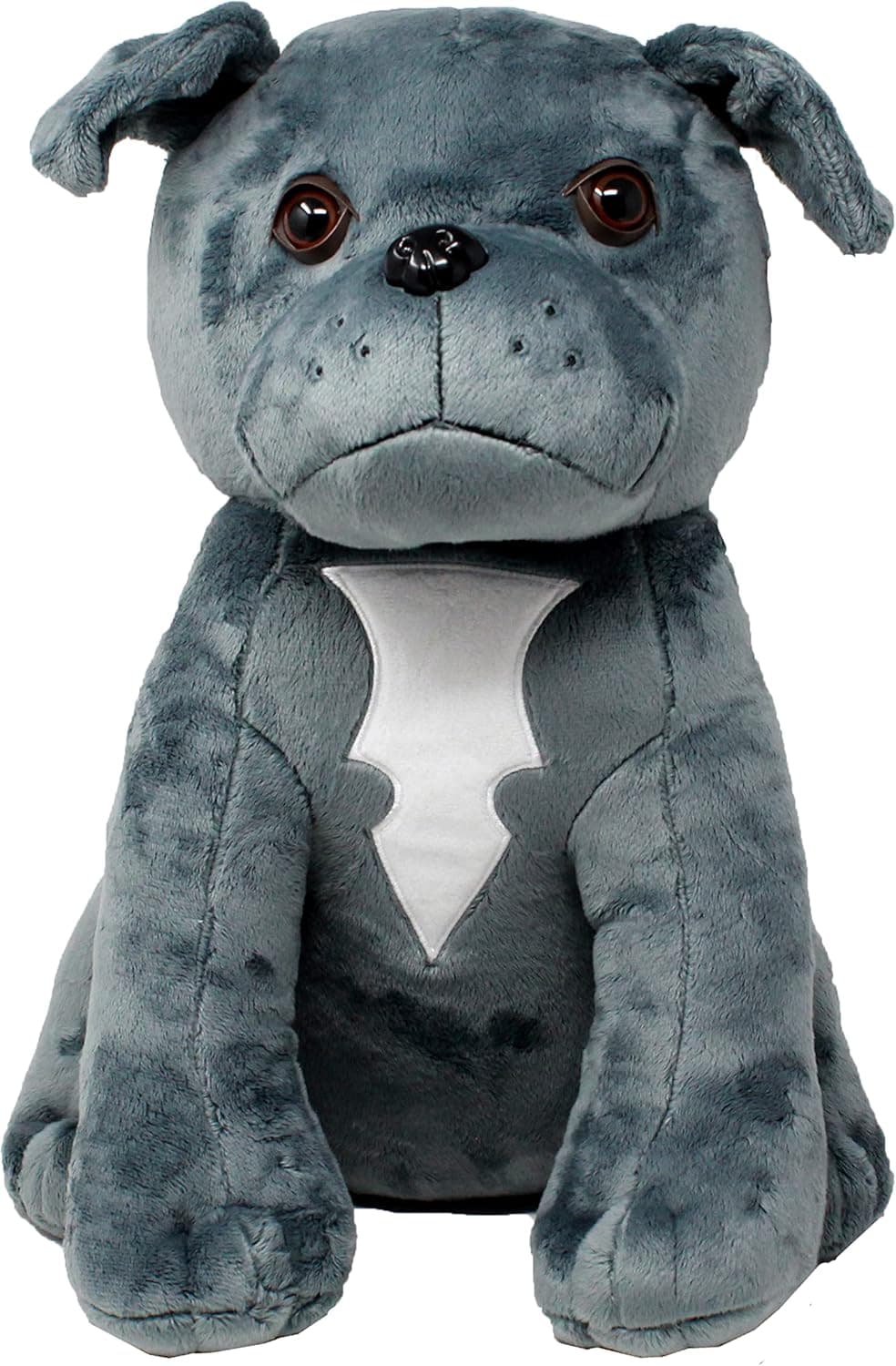 Shelter Pets Stuffed Animals: Magnum - 16" Grey Pitbull Dog Plush Toy - Based on Real-Life Adopted Pets - American Staffordshire Terrier - Benefiting The Animal Shelters They were Adopted from