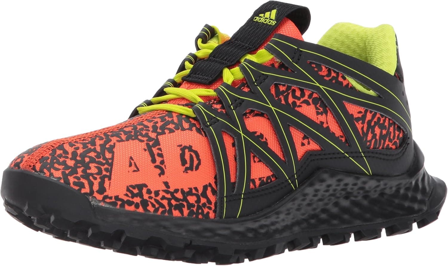 adidas Performance Boys' Vigor Bounce Running Shoe, Energy/Black/Semi Solar Yellow, 3.5 M US Big Kid