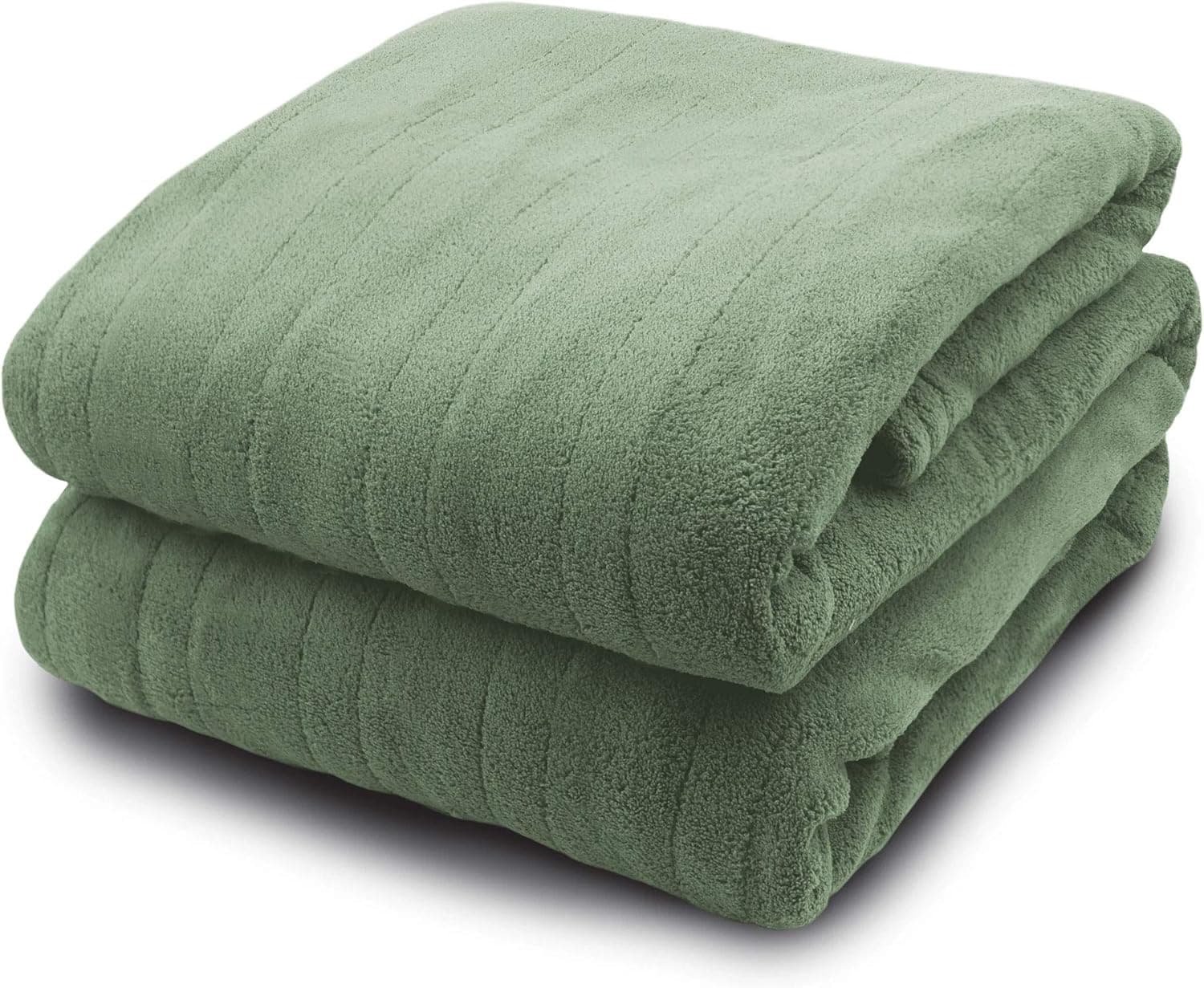 Pure Warmth MicroPlush Electric Heated Blanket Twin Sage Green