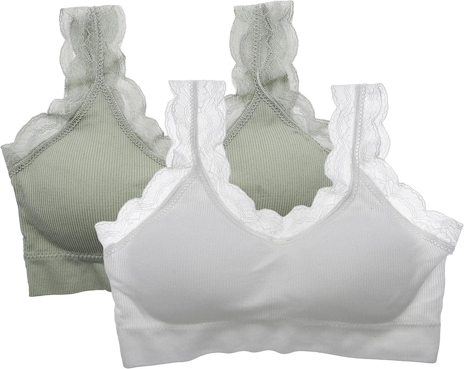 Firxenlery 2 Pieces Women's Stretch Tank Top Bra, Breathable Solid Colors Tank Top Bralettes for Women Girls