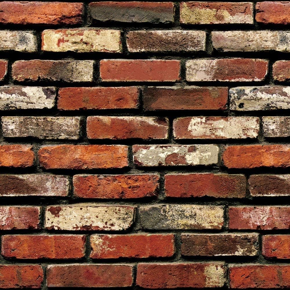 17.71" Wide x 393" Long Brick Peel and Stick Wallpaper, Brick Wallpaper 3D Adhesive Wallpaper Faux Textured Brick Look-Wall Paper, or Shelf Paper Easily Removable Wallpaper