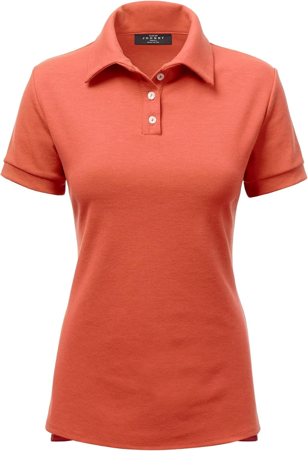 MBJ Womens Short Sleeve Polo T-Shirt with Side Slit - Made in USA