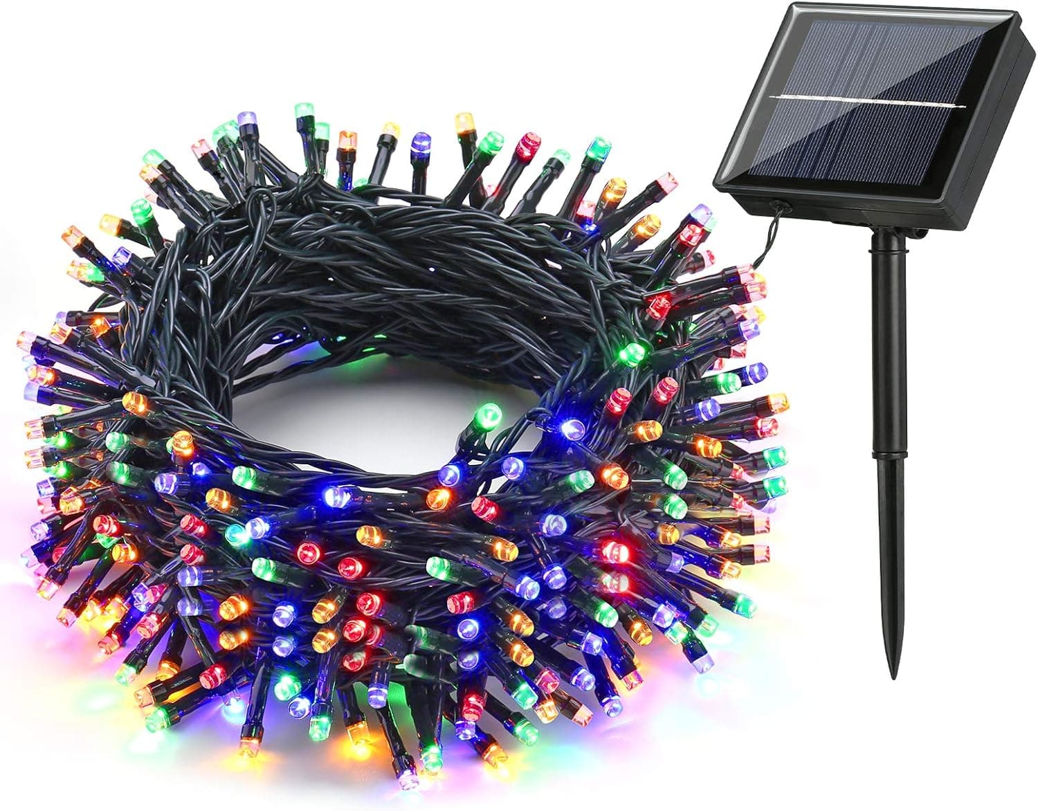 Joomer Solar Christmas Lights, 105ft 300 LED 8 Modes Solar String Lights Waterproof Fairy Tree Lights for Garden, Patio, Fence, Balcony, Outdoors (Multicolor)