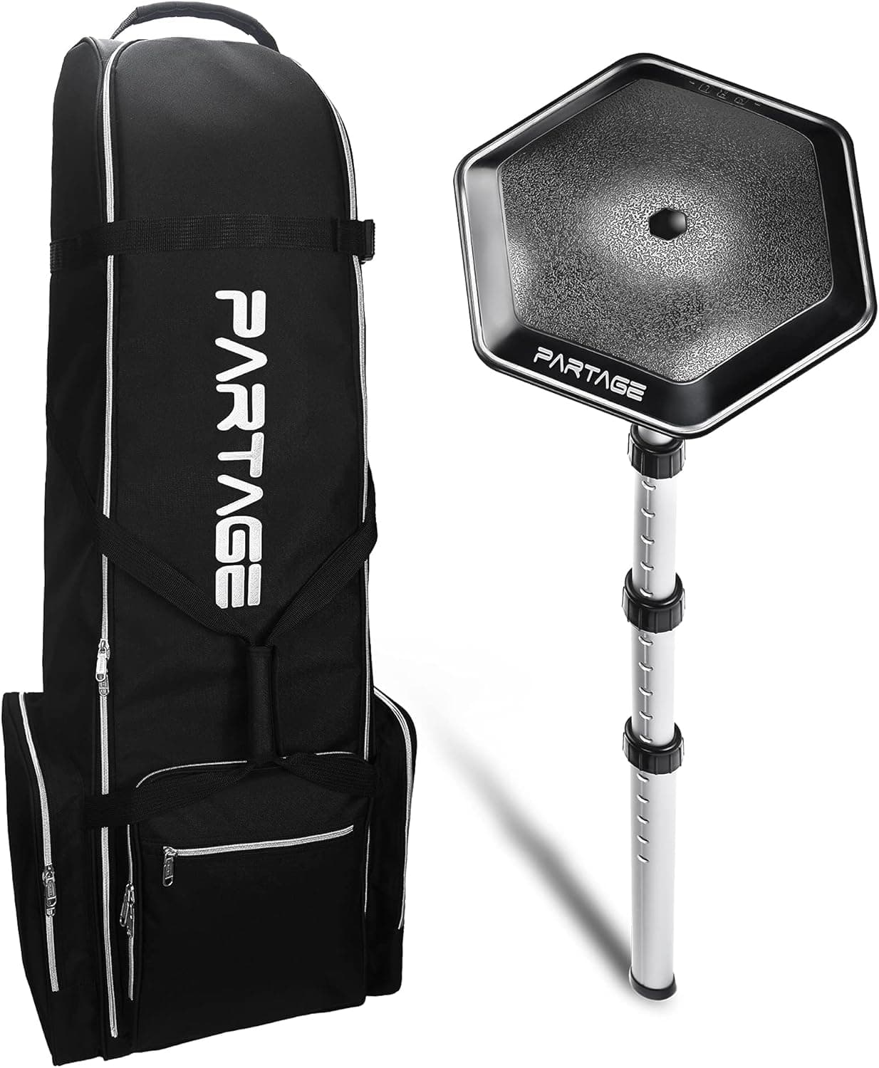 Partage Golf Travel Bag with Support System, Golf Travel Case for Airlines -Black