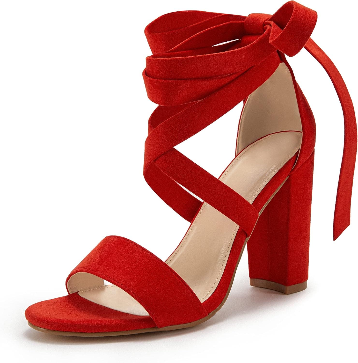 Huiyuzhi Womens' Lace Up Ankle Strap High Heeled Sandals
