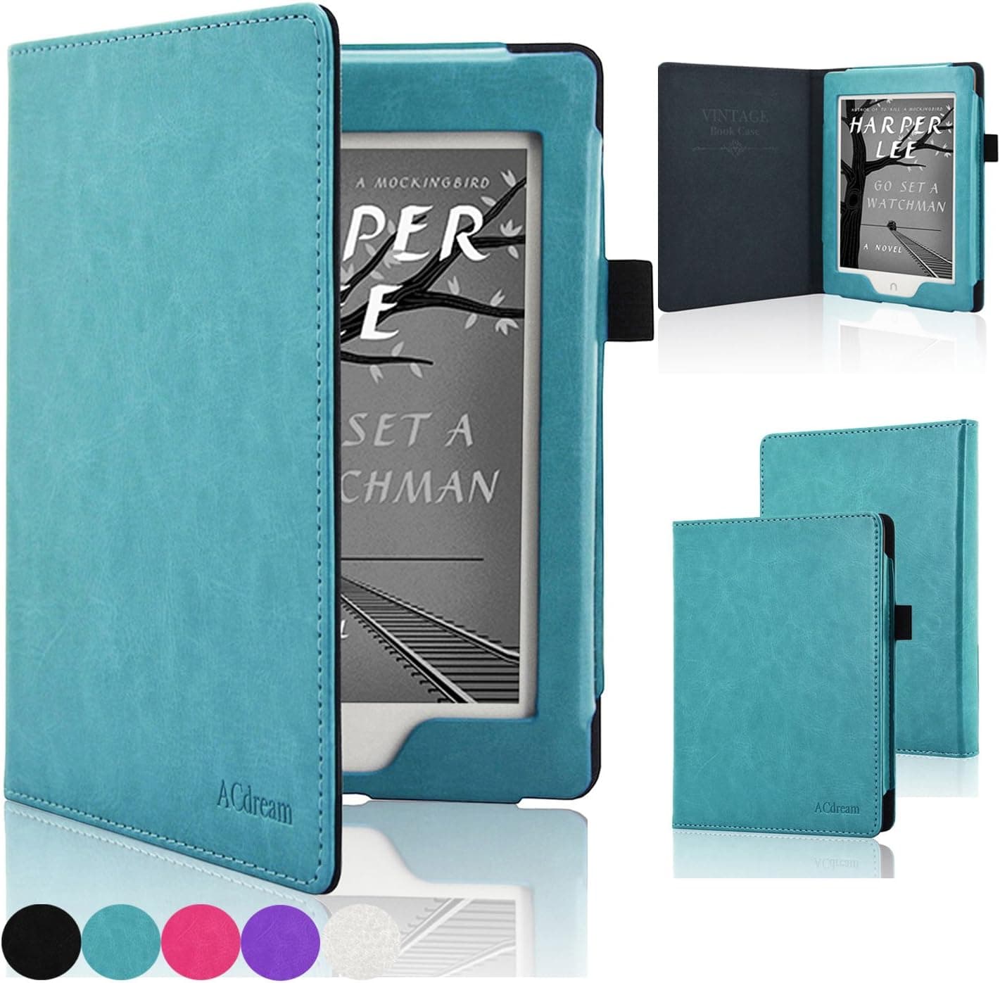 ACdream Nook GlowLight Plus 6inch Case[CAN NOT FIT Nook GLOWLIGHT 3 or 2019 New Nook Glowlight Plus 7.8 inch], Folio Premium PU Leather Cover Case for Barnes & Noble Nook GlowLight Plus, Sky Blue