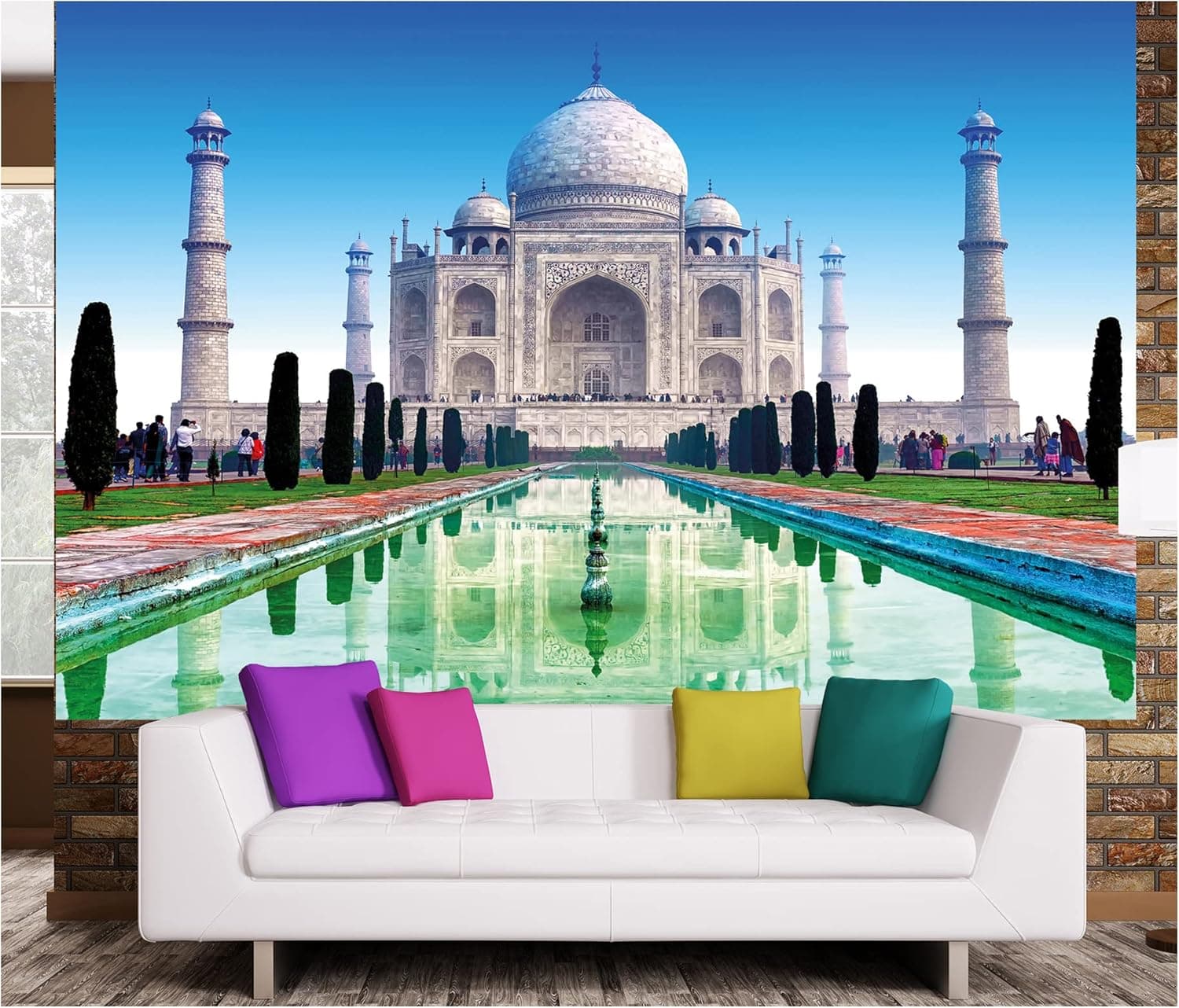 GREAT ART Photo Wallpaper – Taj Mahal – Picture Decoration World Wonder Architectural Monument Royal Tomb Culture in India Mosque Garden Image Decor Wall Mural (82.7x55.1in - 210x140cm)