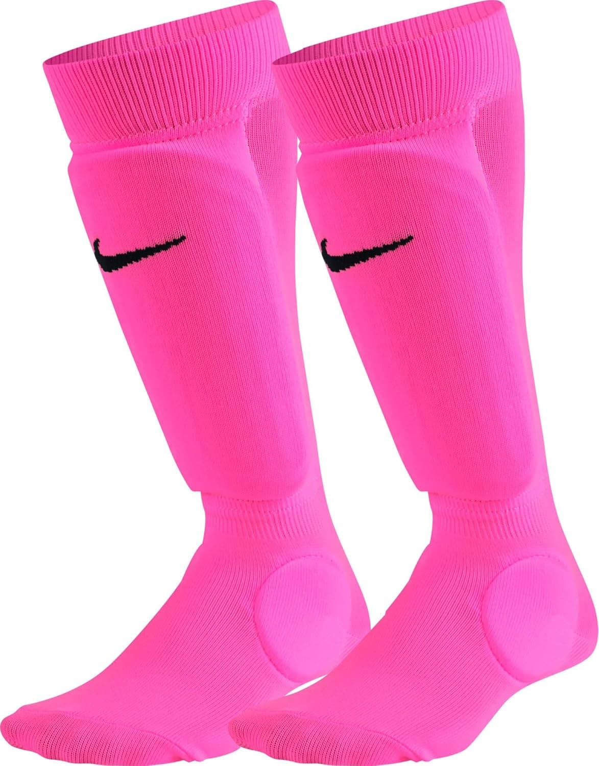 NIKE Shin Sleeve Socks, Pink Blast/Black, Small/Medium