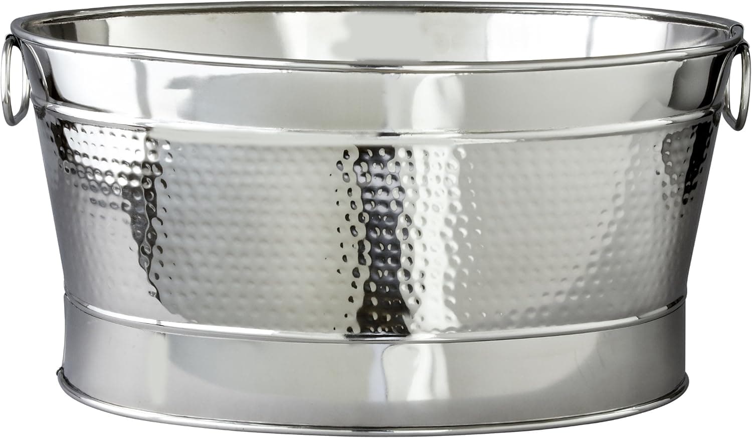 Elegance Hammered 20-1/2 by 14 by 9-Inch Stainless Steel Party Tub