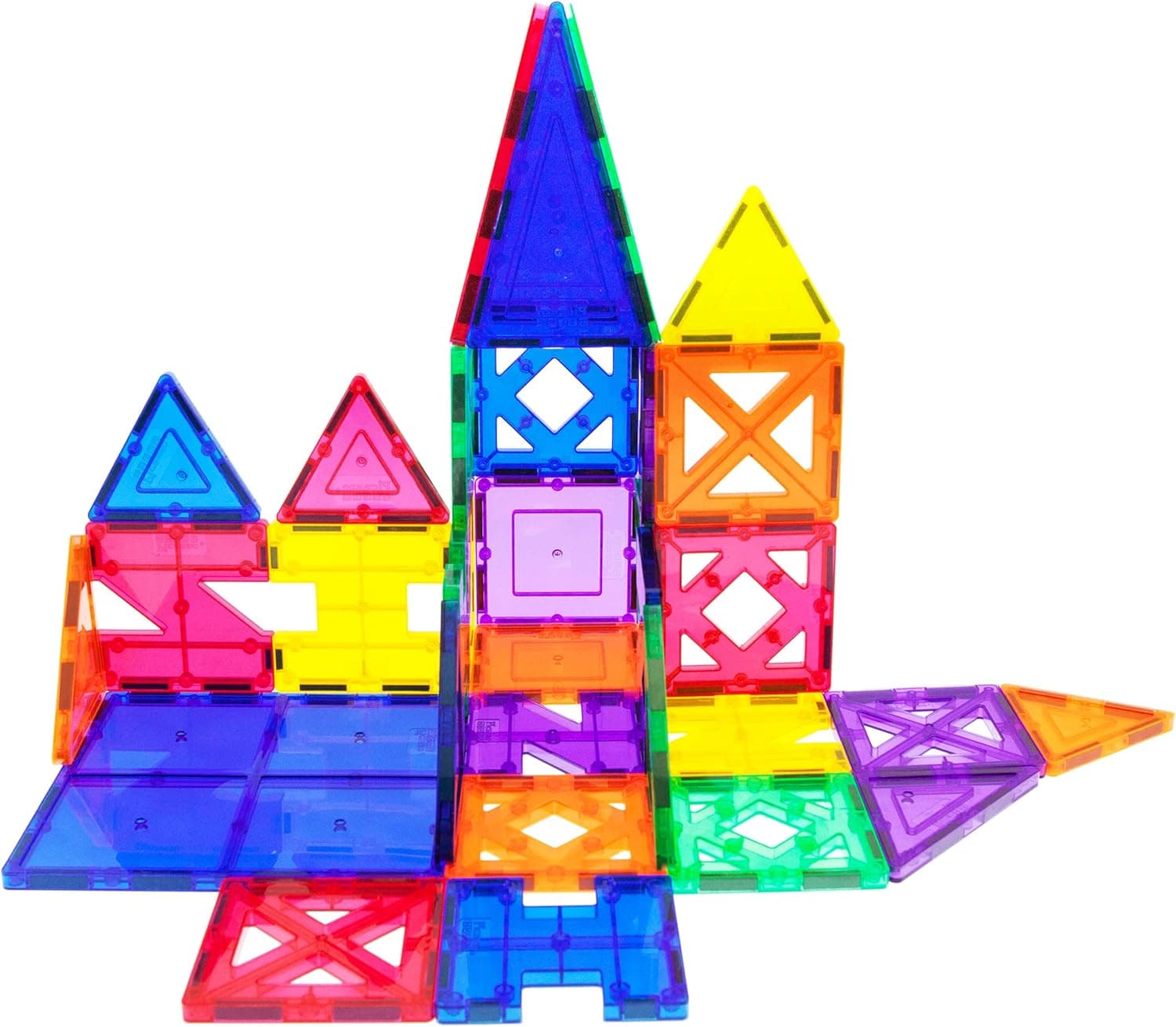 PicassoTiles® PT33 Educational Set Magnet Building Tiles Clear Color Magnetic 3D Building Block - Creativity Beyond Imagination! Educational, Inspirational, Conventional, Recreational