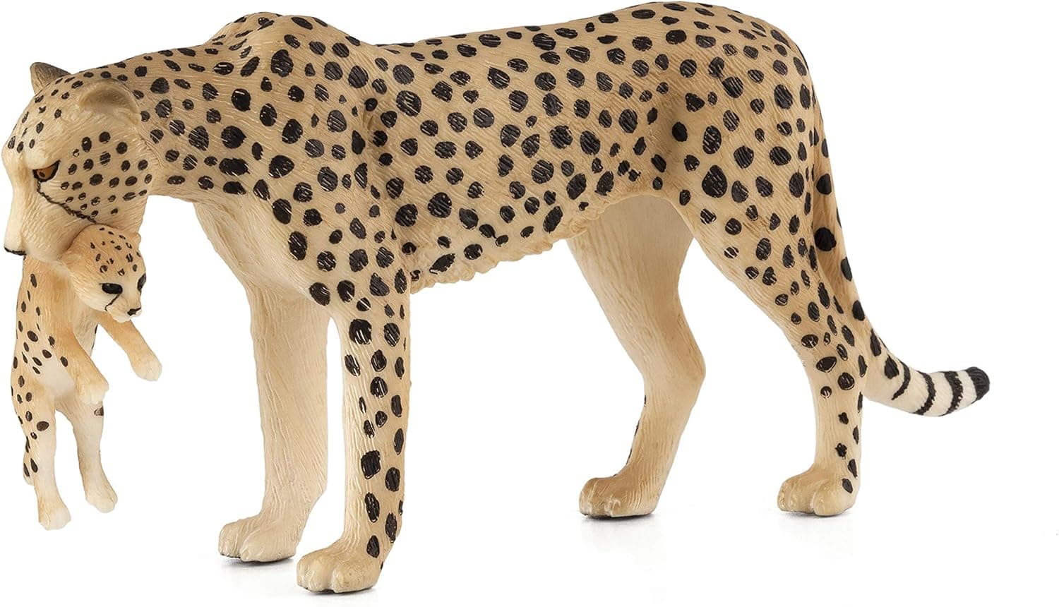 MOJO Cheetah (Female) with Cub Realistic International Wildlife Toy Replica Hand Painted Figurine