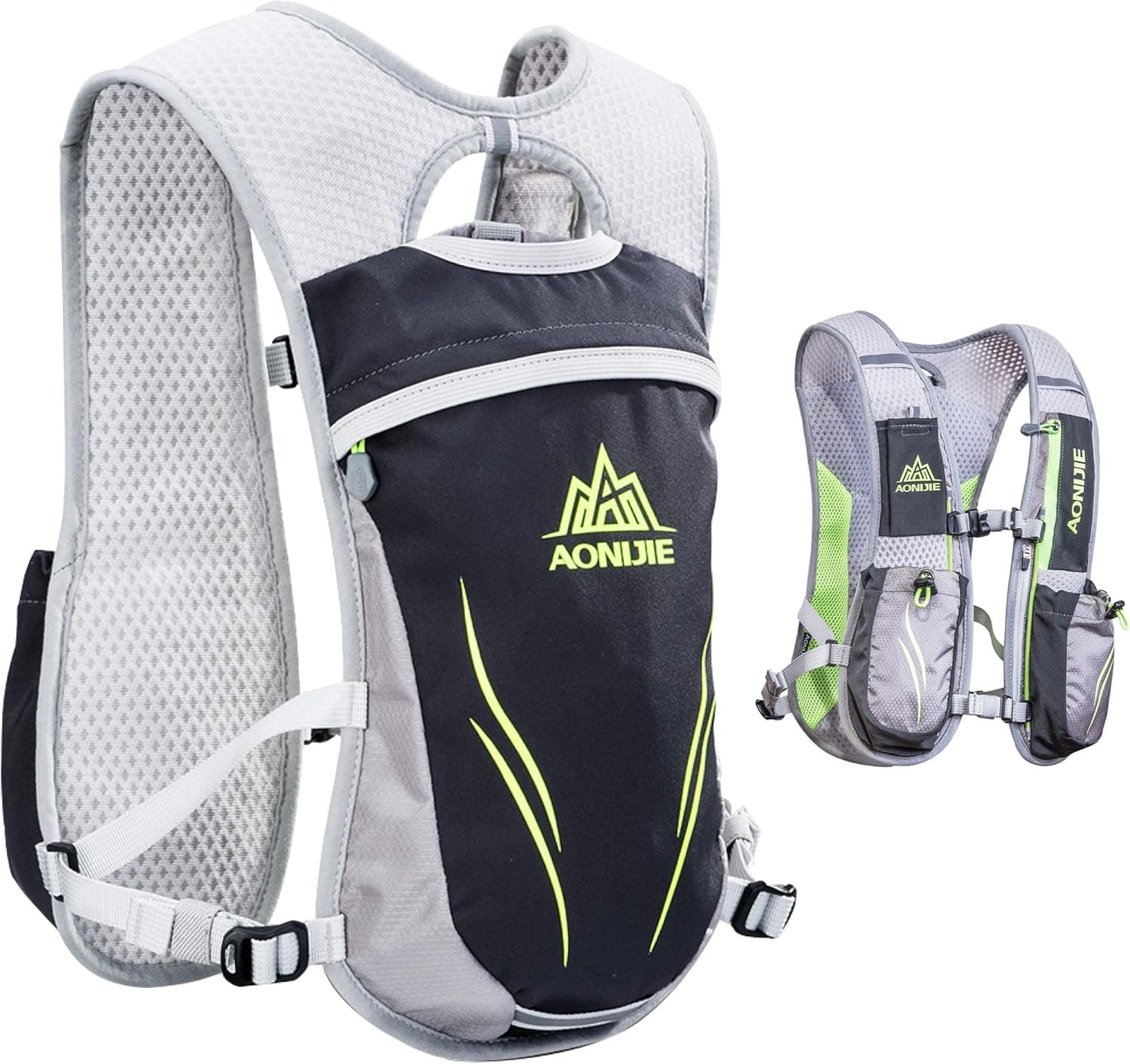 JEELAD Running Hydration Vest Hydration Backpack Pack Trail Running Backpack BPA-Free Leak-Proof Running Water Bottles for Marathon Biking Hiking Cycling Outdoor