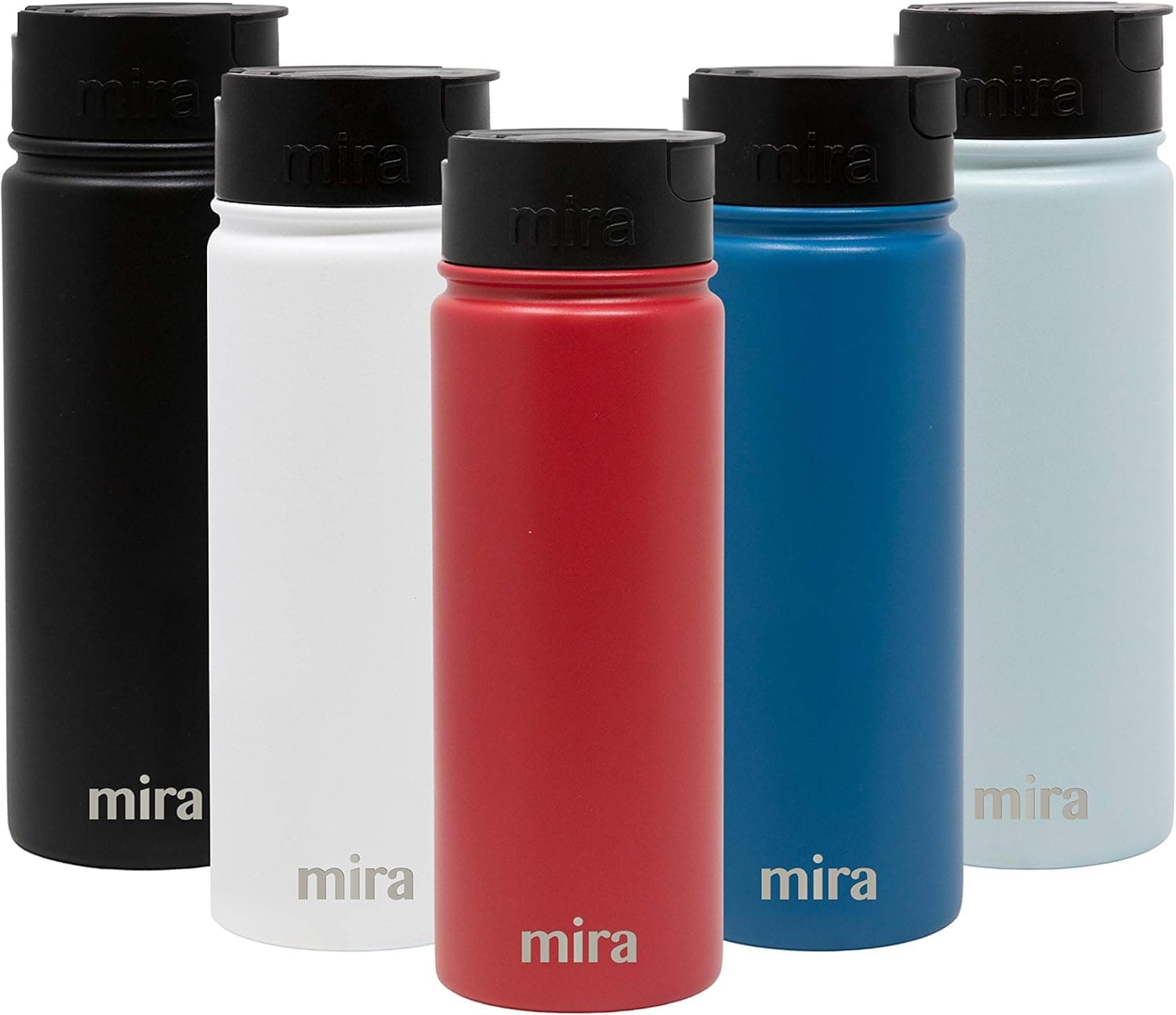 MIRA 18 oz Stainless Steel Insulated Travel Mug for Coffee & Tea - Vacuum Insulated Car Tumbler Cup with BPA-Free, Spill Proof Flip Cap - Thermos Keeps Drinks Steaming Hot or Ice Cold - Red