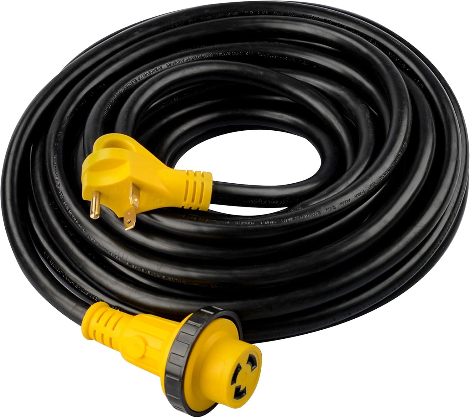 10/3 AWG 15ft 125V 30Amp RV Cord with Twist- Lock Connector and Grip Handle (TT-30P/L5-30R) 125V STW VERCRO ETL Listed by LifeSupplyUSA 15ft