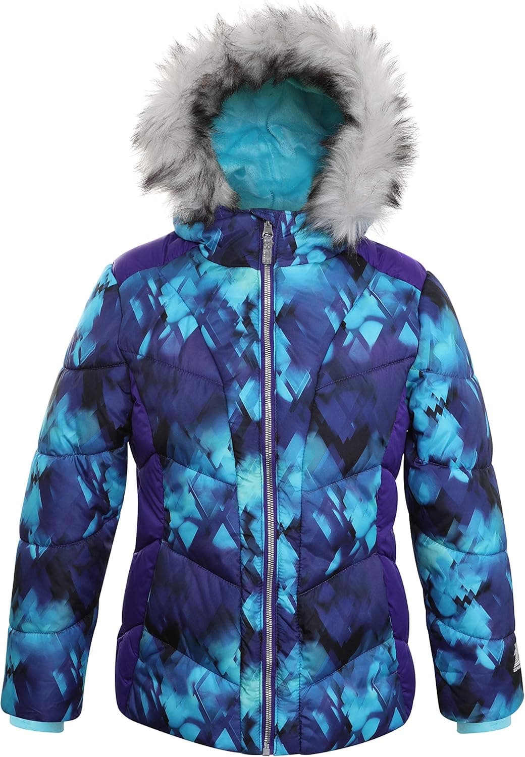 ZeroXposur Girls Puffer Jacket Fleece lined Winter Coat with Lined Hood and Removable Faux Fur Trim