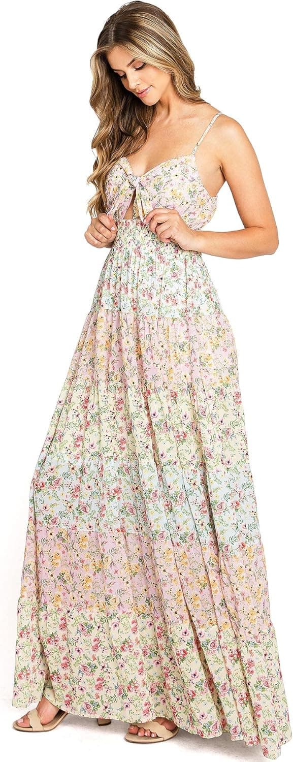 Flying Tomato Love Colette Women's Vintage Floral Maxi Dress