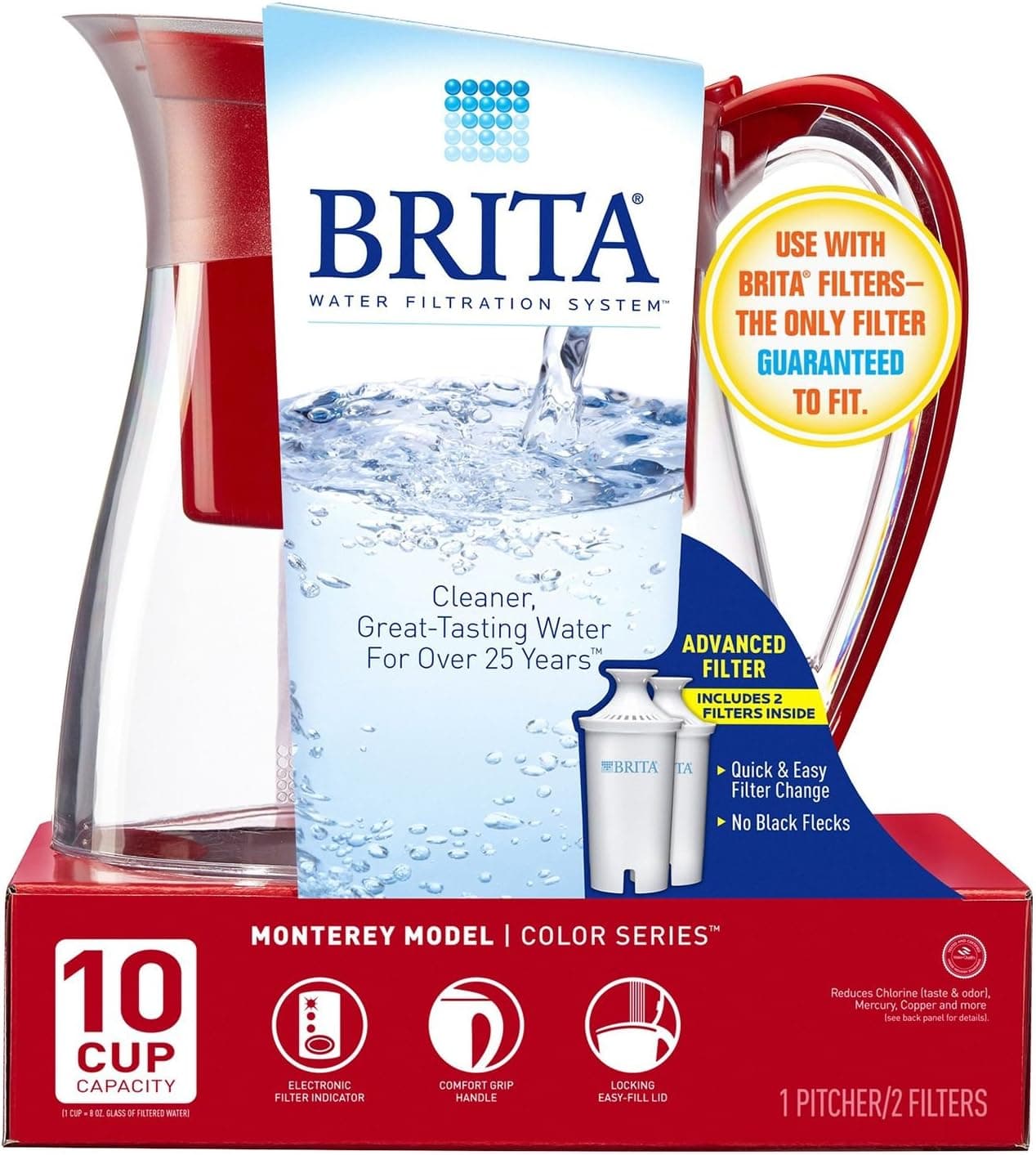 Brita Monterey Water Filtration System, Red