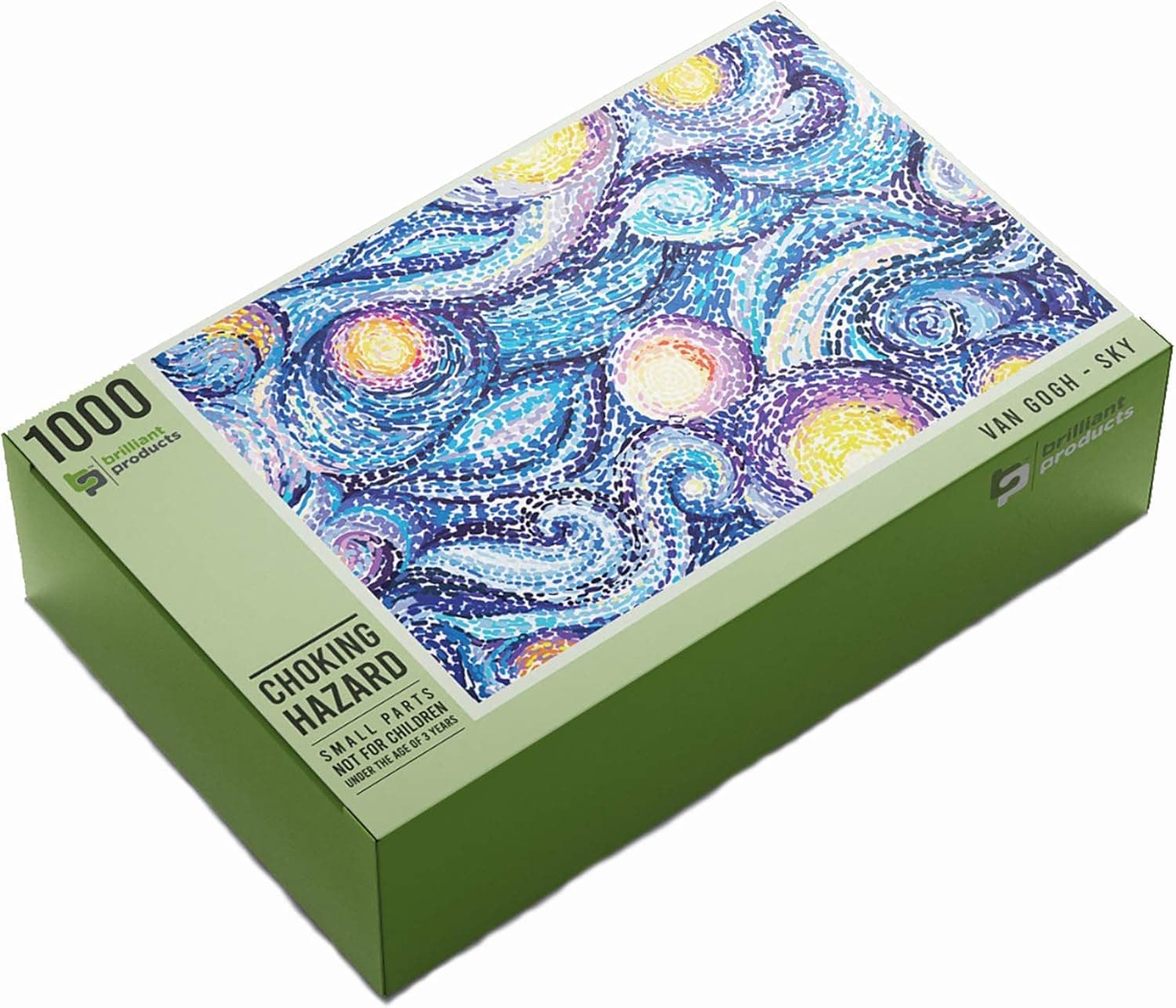 Brilliant Products Van Gogh Sky Jigsaw Puzzle - Starry Night-Inspired Difficult Puzzles for Adults, 1000 Pieces-Durable Cardboard, Vibrant Colors-Fun, Relaxing Activity for Teens & Kids - Sized 20x28