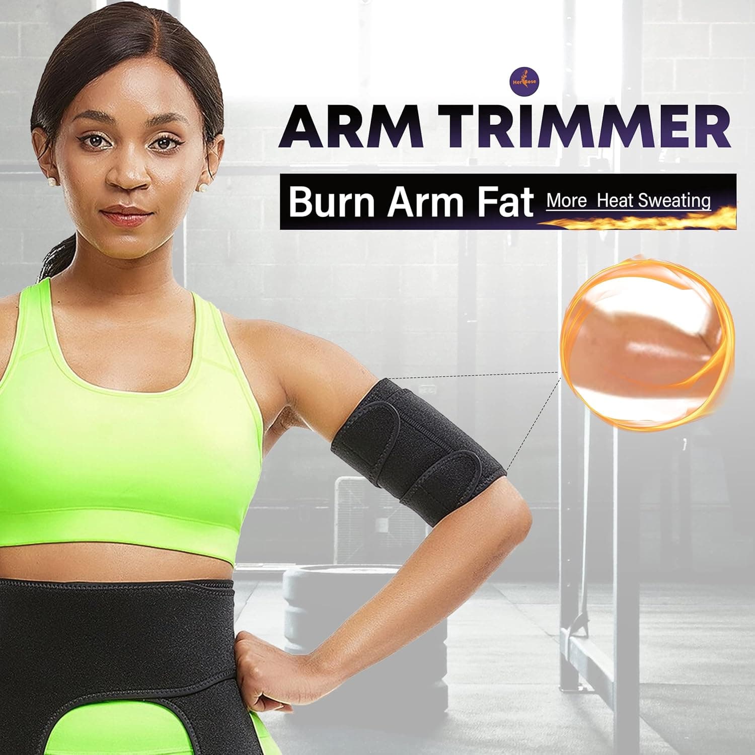 HerBose Arm trimmers for Flabby Arms I Compression arm sweat sleeves bands I Arm Shapers for Women and Men