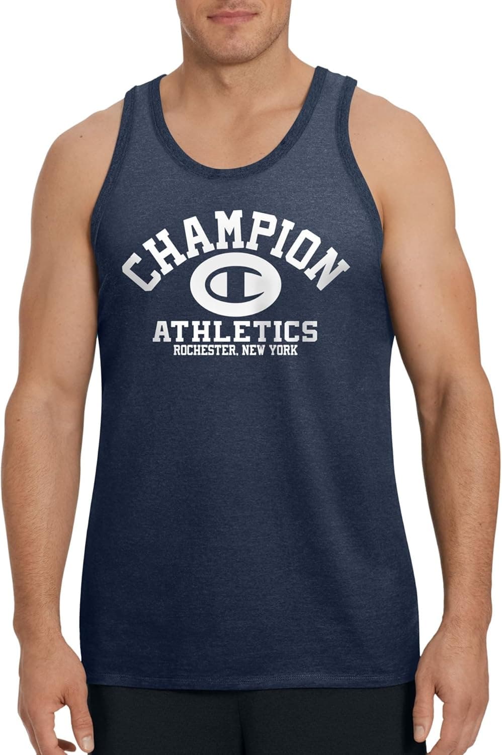 Champion Men's Classic Jersey Ringer Tee, Navy Athletics, XL