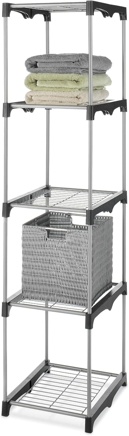 Whitmor 5 Tier Shelf Tower - Closet Storage Organizer